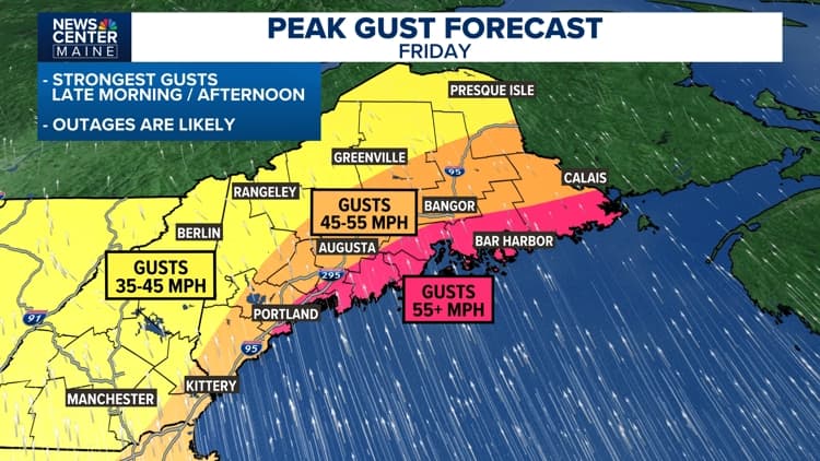 Almost 50,000 customers still without power after Friday's strong wind gusts and rain